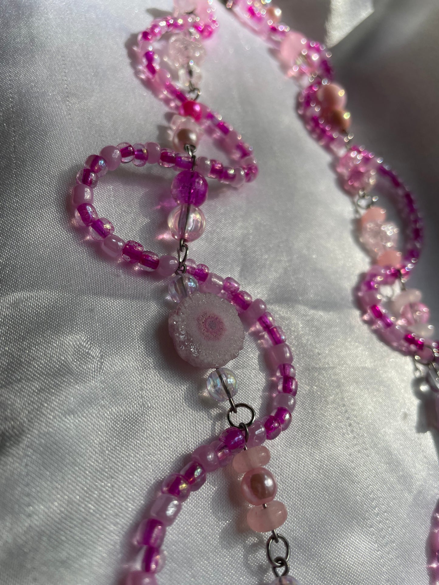 ‘Britt’ Pink Adjustable Necklace