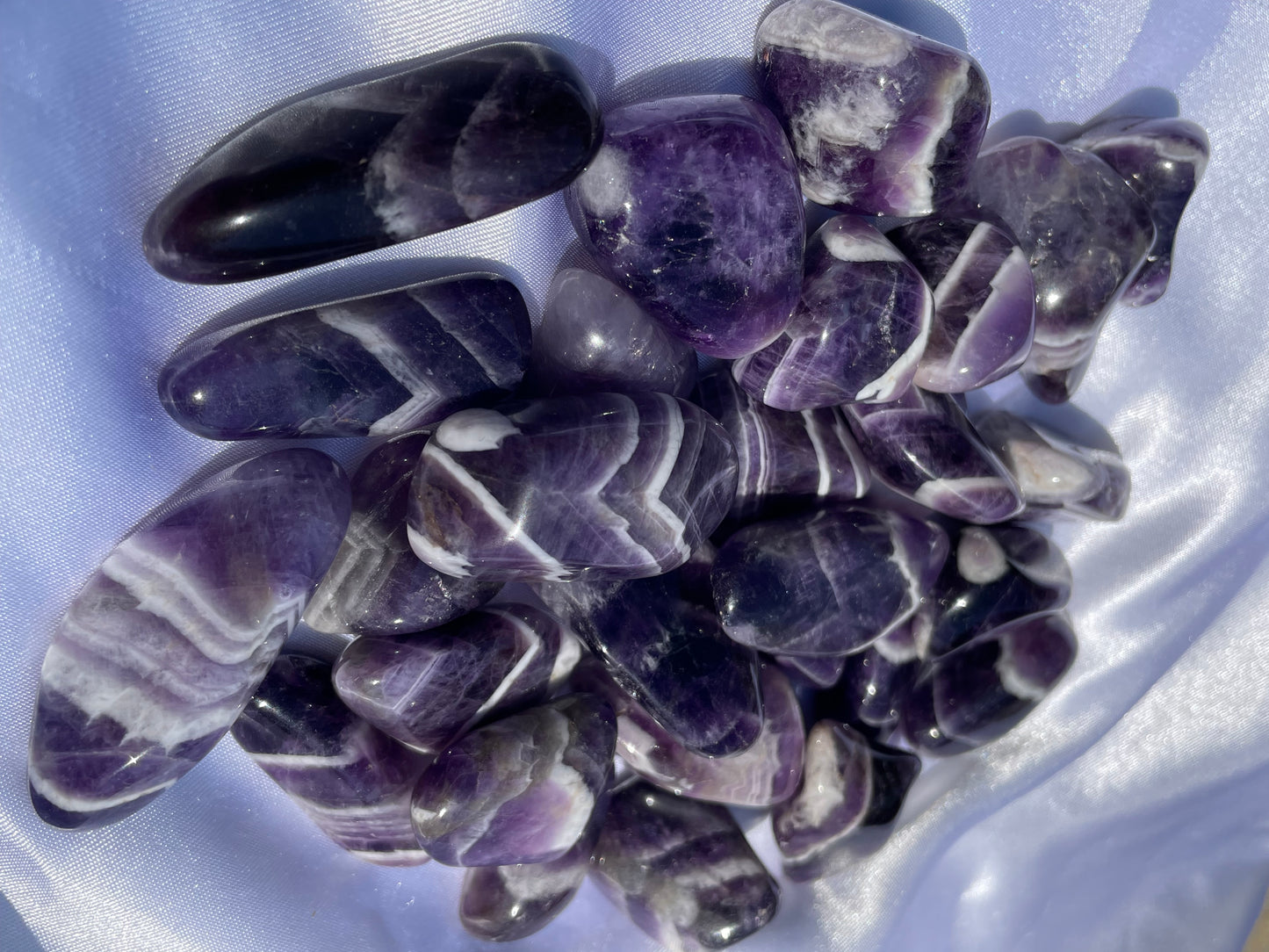 Chevron Amethyst Tumbles