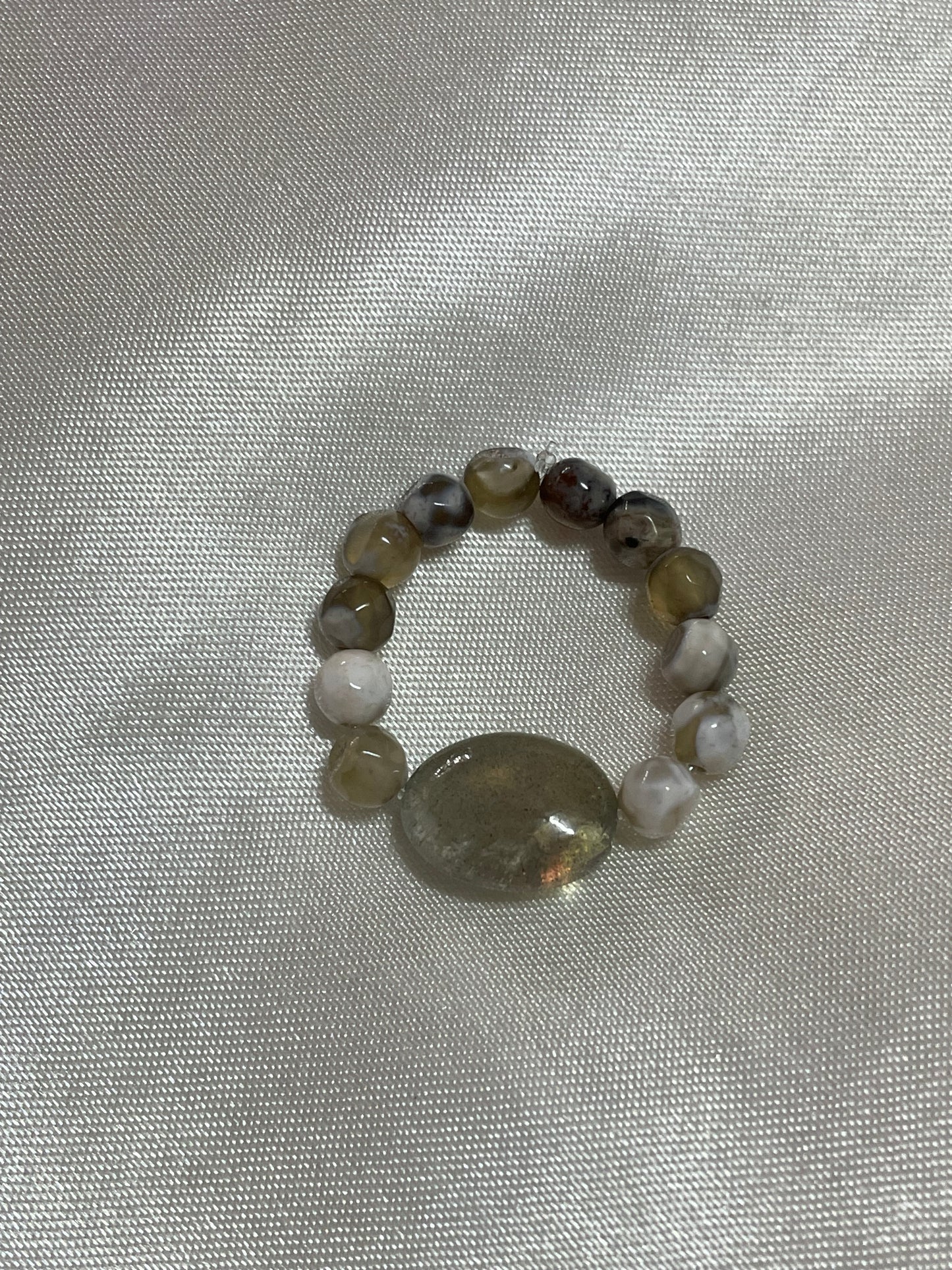 Labradorite & Agate ring
