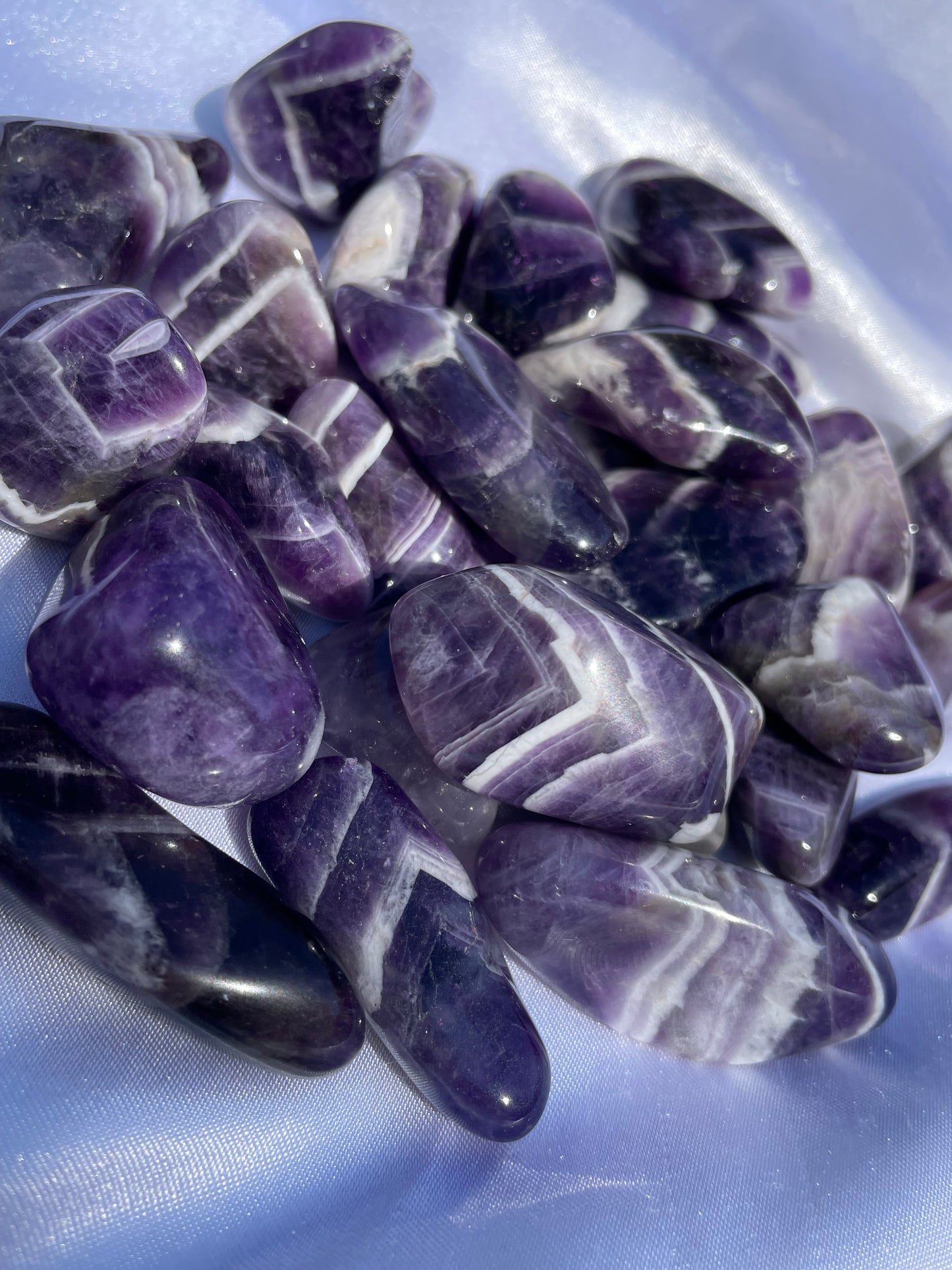 Chevron Amethyst Tumbles
