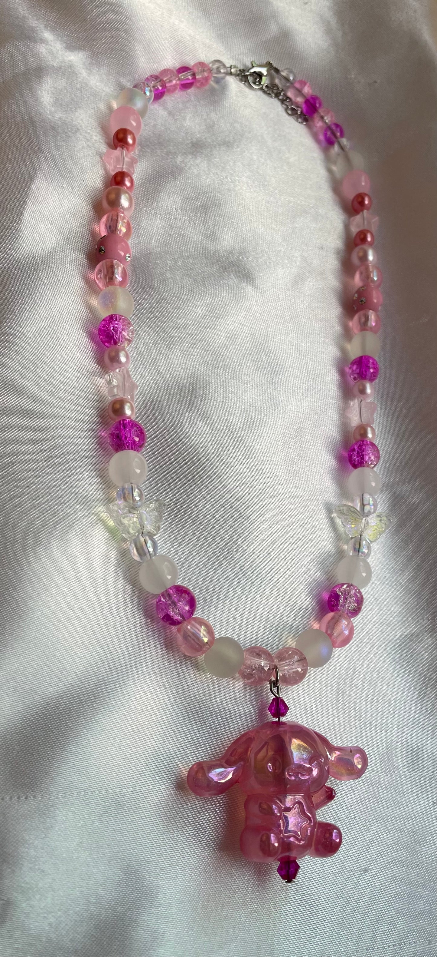 Pink Cinnamoroll Beaded Necklace