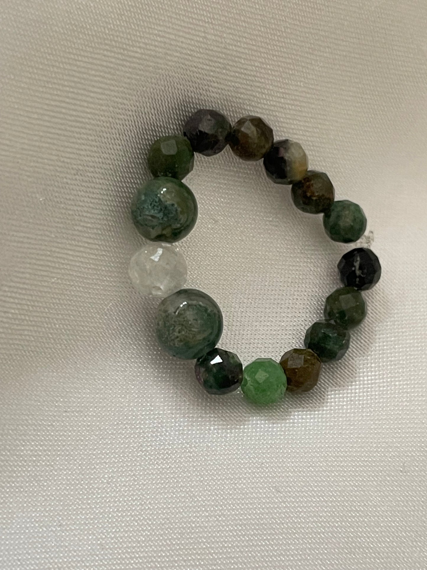 Moss Agate & Ruby Zoisite Ring
