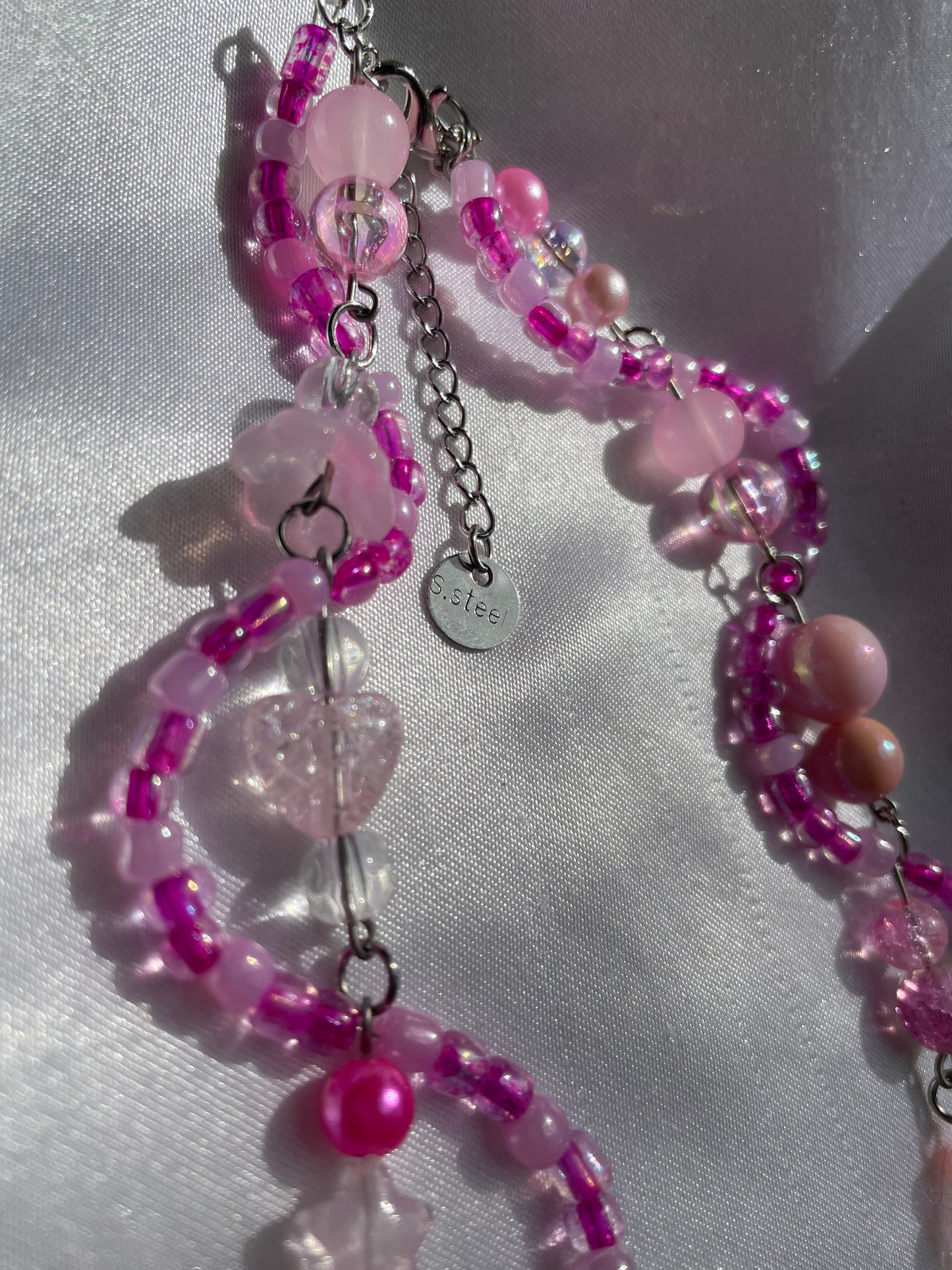‘Britt’ Pink Adjustable Necklace