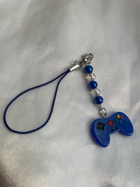 Blue Gaming Controller Phone Charm