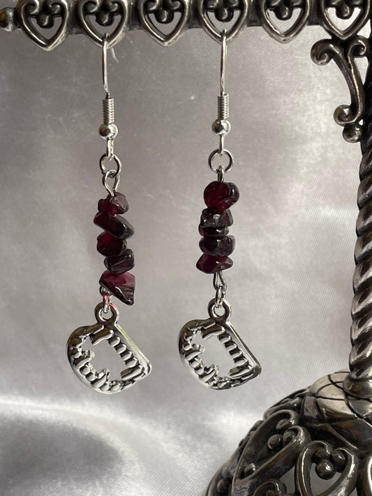 Garnet Vampire Earrings