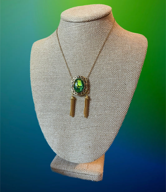Iridescent Bolo Style Necklace