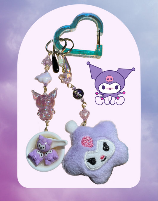 Kuromi in the Clouds Keychain