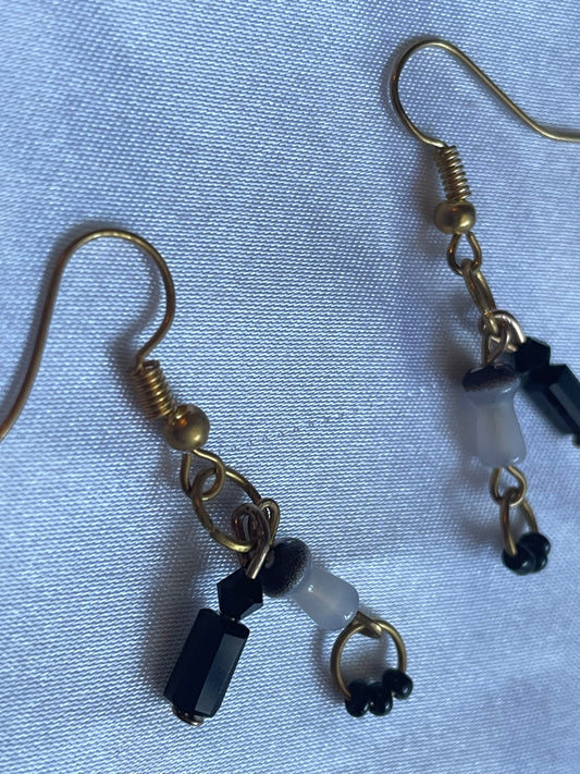 Dainty Goth Mushroom Earrings