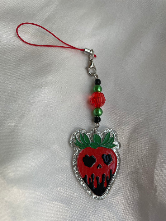 Spooky Strawberry Phone Charm
