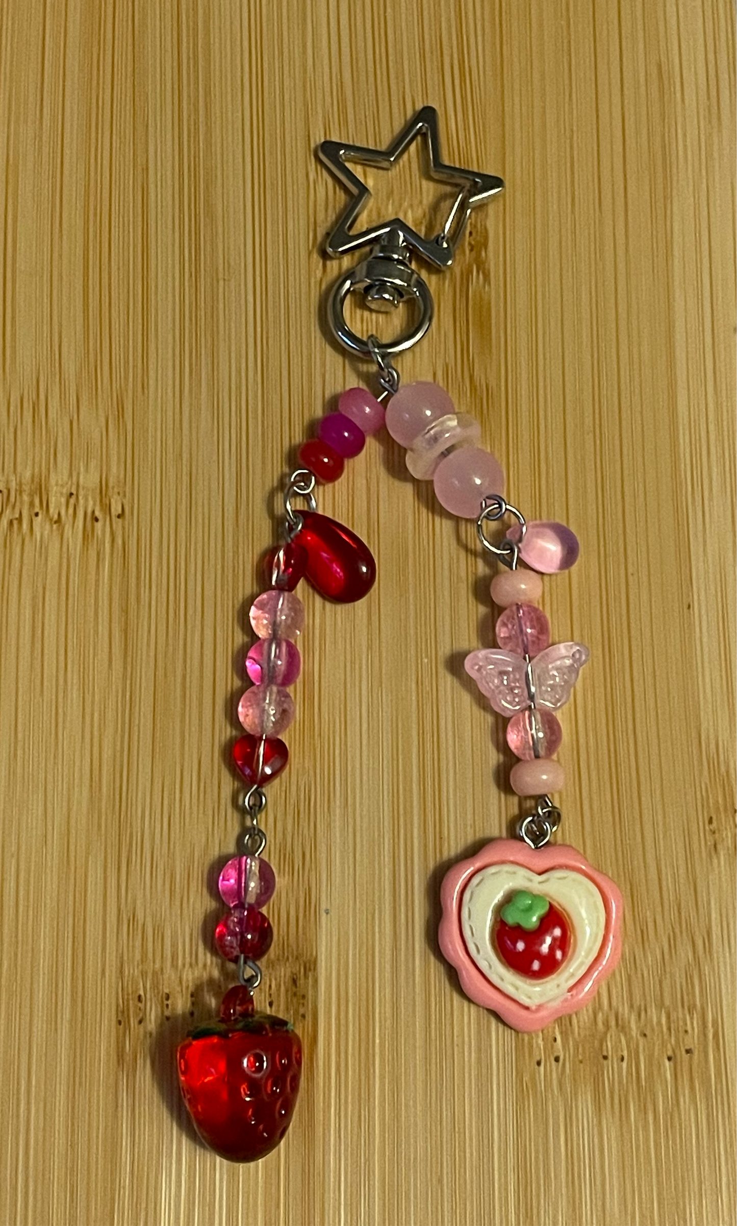 Strawberry Picking Keychain