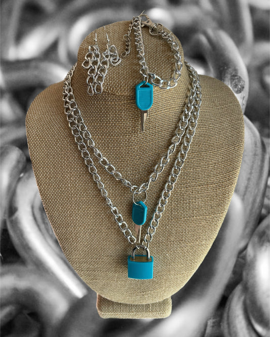 Lock & Key set -Teal