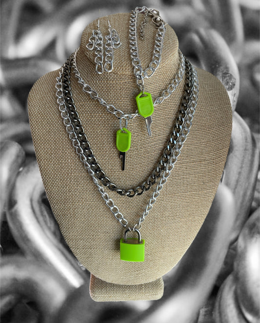 Lock & Key set -Lime Green