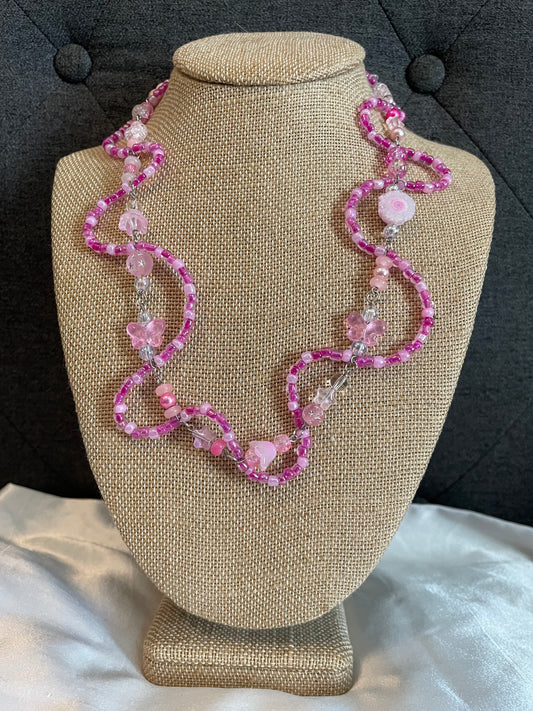 ‘Britt’ Pink Adjustable Necklace