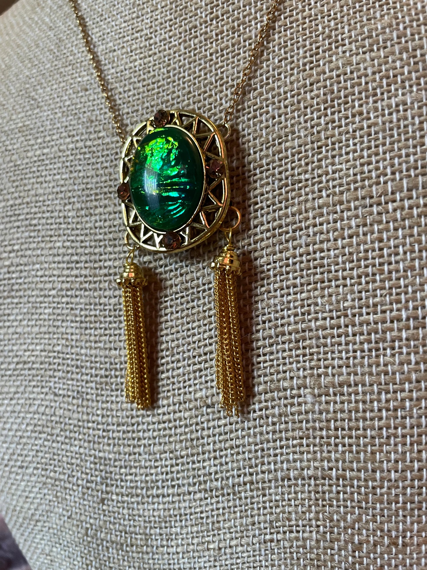 Iridescent Bolo Style Necklace