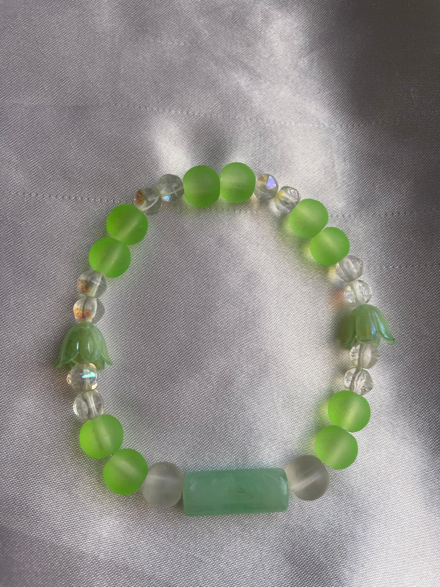 Frosted Green Garden Stretch Bracelet